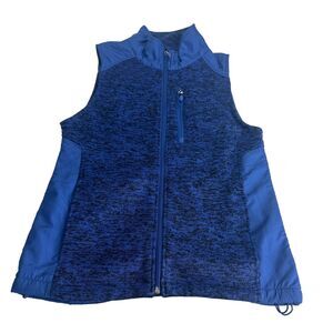 Alpine Design Womens Blue Ultramarine Knit Full Zip Sweater Vest Size M